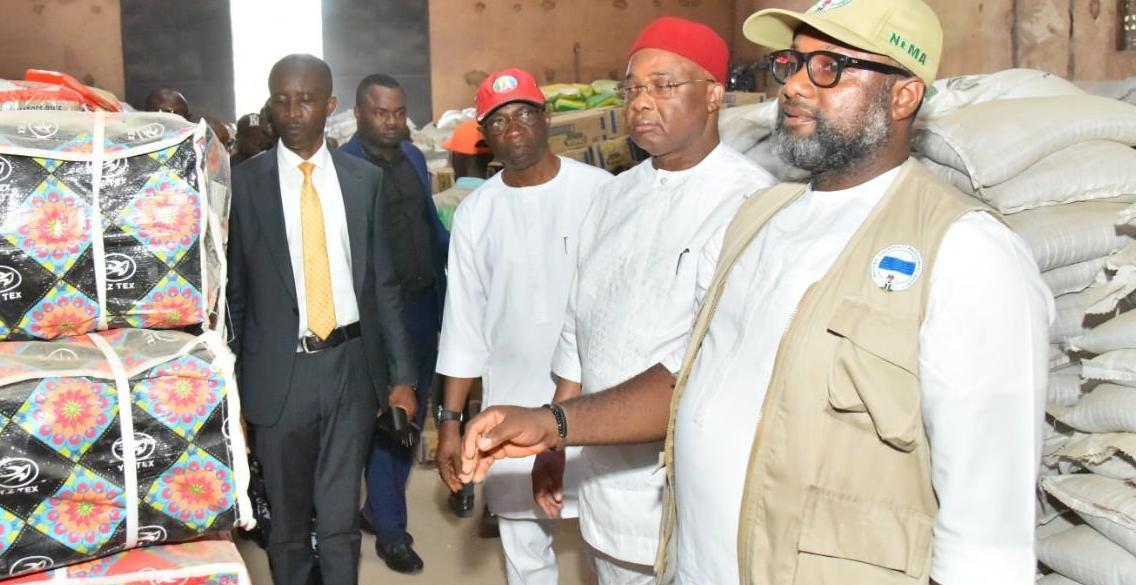 Uzodimma commends Buhari, flags-off distribution of relief materials to flood victims