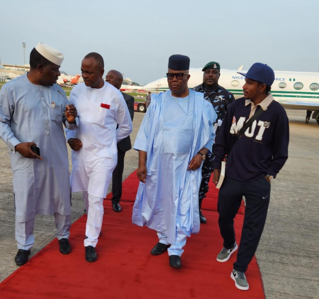 Photo: Akpabio, other senators return from Yewa